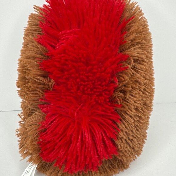 Hedgehug Plush Stuffed Animal 10" Soft Furry Brown Red Valentines Gift Fuzzy - Picture 4 of 8